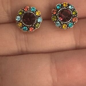 Multicolor Crystal Stud Earrings